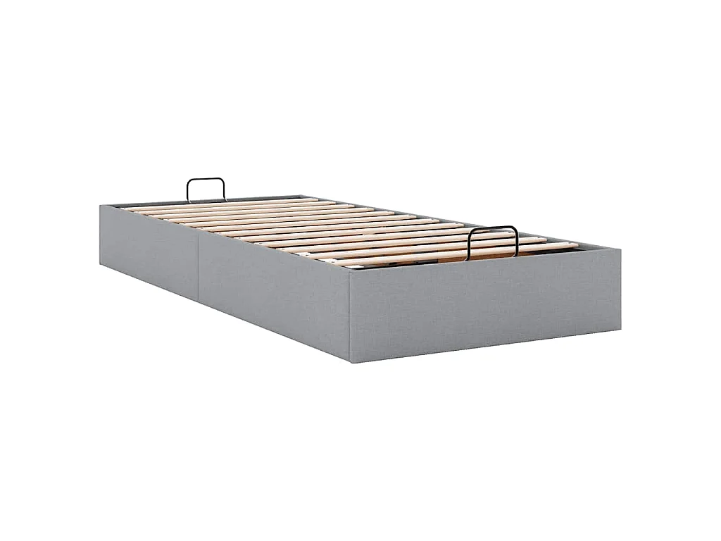 Bedframe zonder matras 90x190 cm stof lichtgrijs