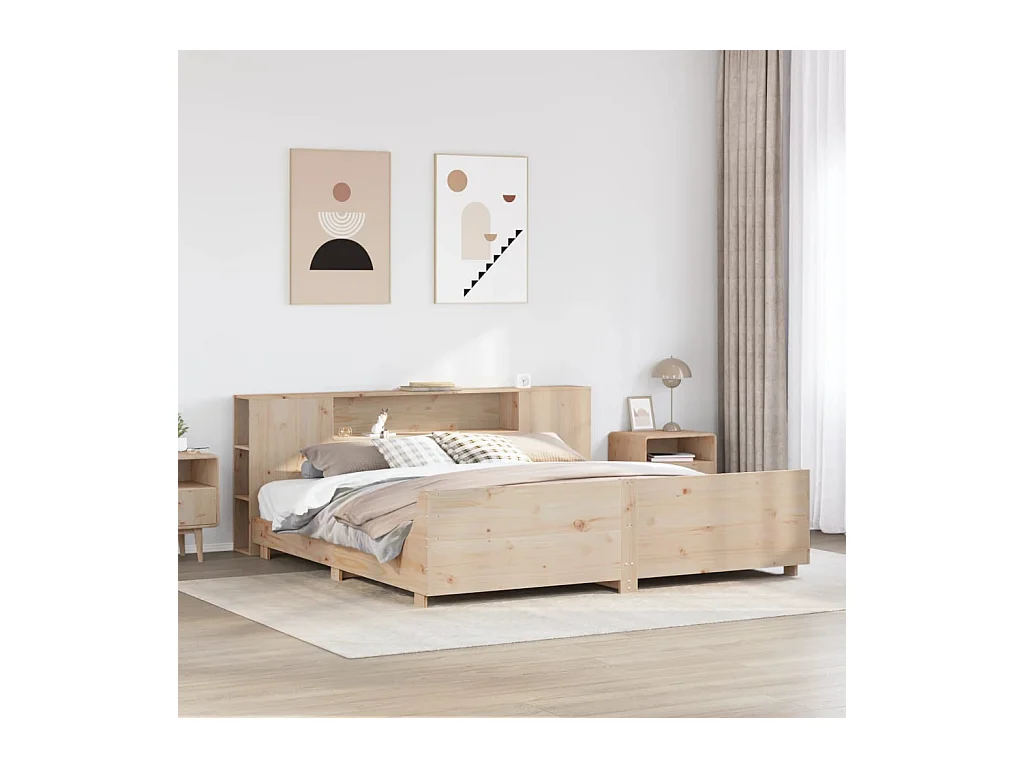 Cadre de lit sans matelas 180x200 cm bois massif de pin