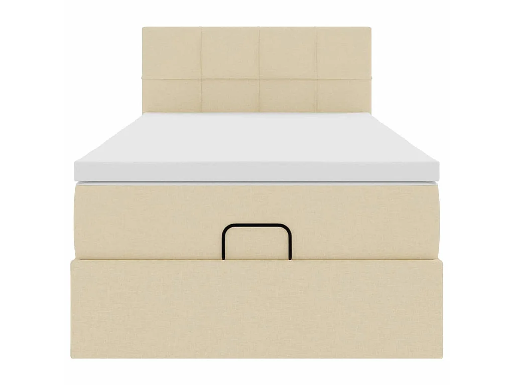 Bed poef met matras en LED's 90x200 cm stof crèmekleurig