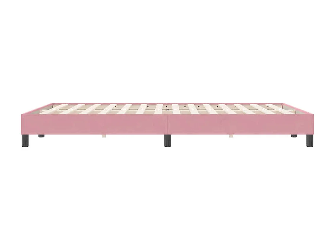 Boxspring zonder matras fluweel roze 160x220 cm