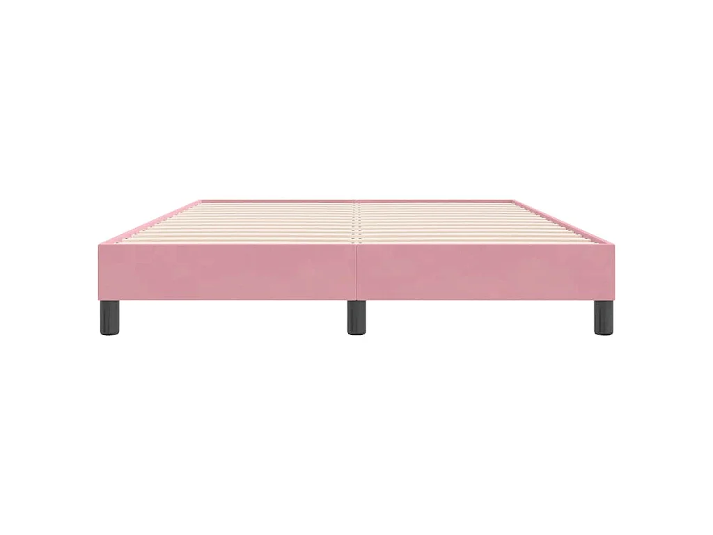 Cama com molas sem colchão 160x220 cm veludo rosa