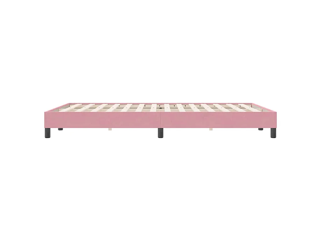Cama com molas sem colchão 160x220 cm veludo rosa