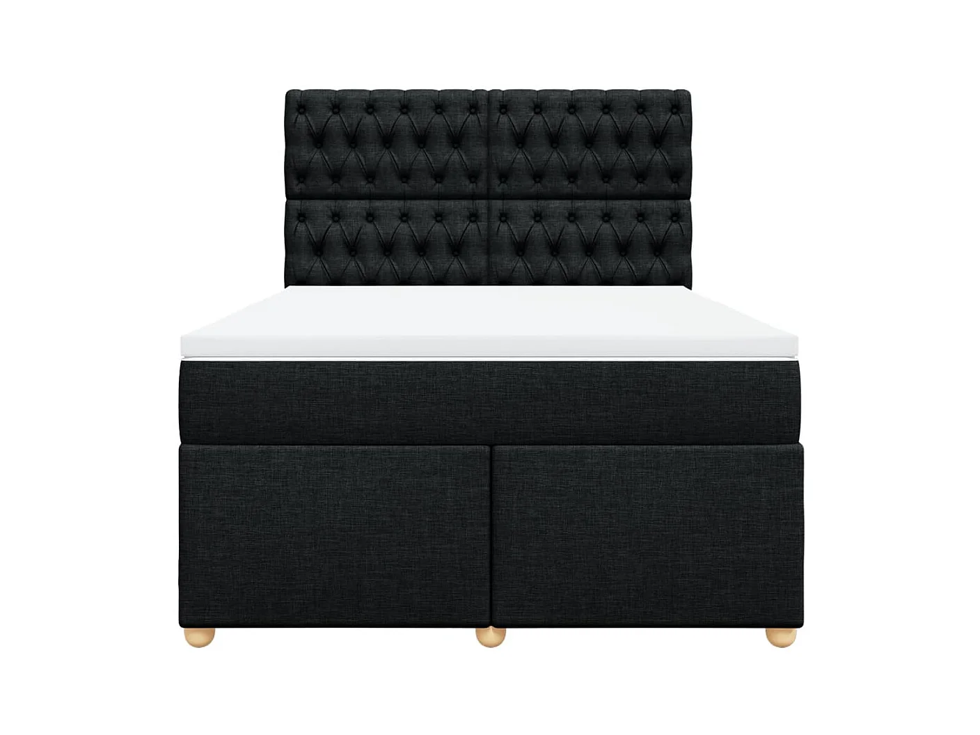 Boxspring met matras stof zwart 160x200 cm