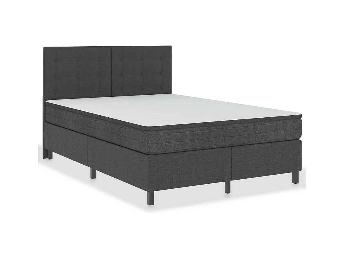 Boxspringbett Dunkelgrau Stoff 140x200 cm