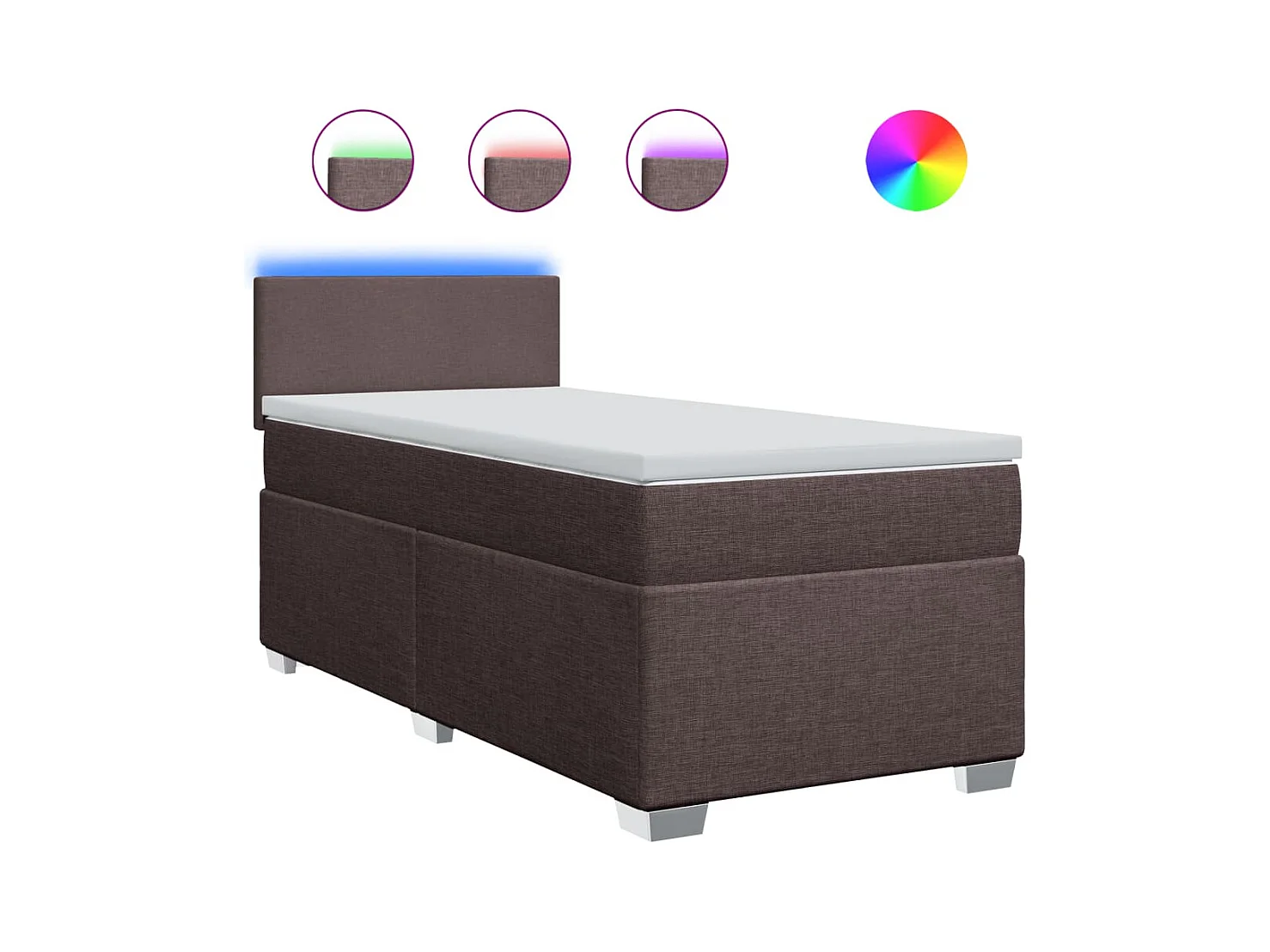 Sommier à lattes de lit avec matelas Marron foncé 90x200 cm