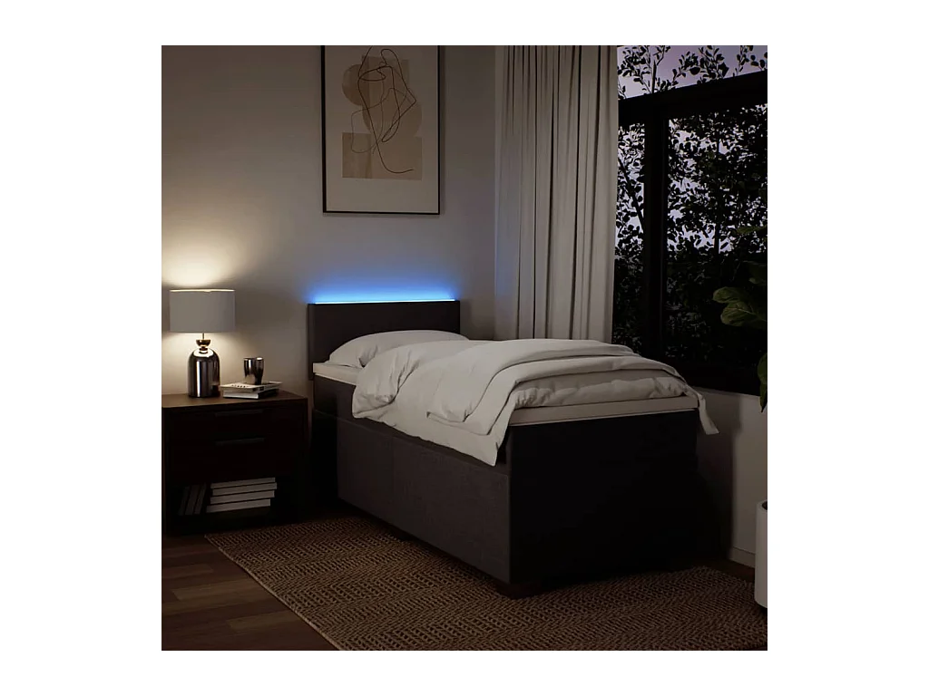 Sommier à lattes de lit avec matelas Marron foncé 90x200 cm