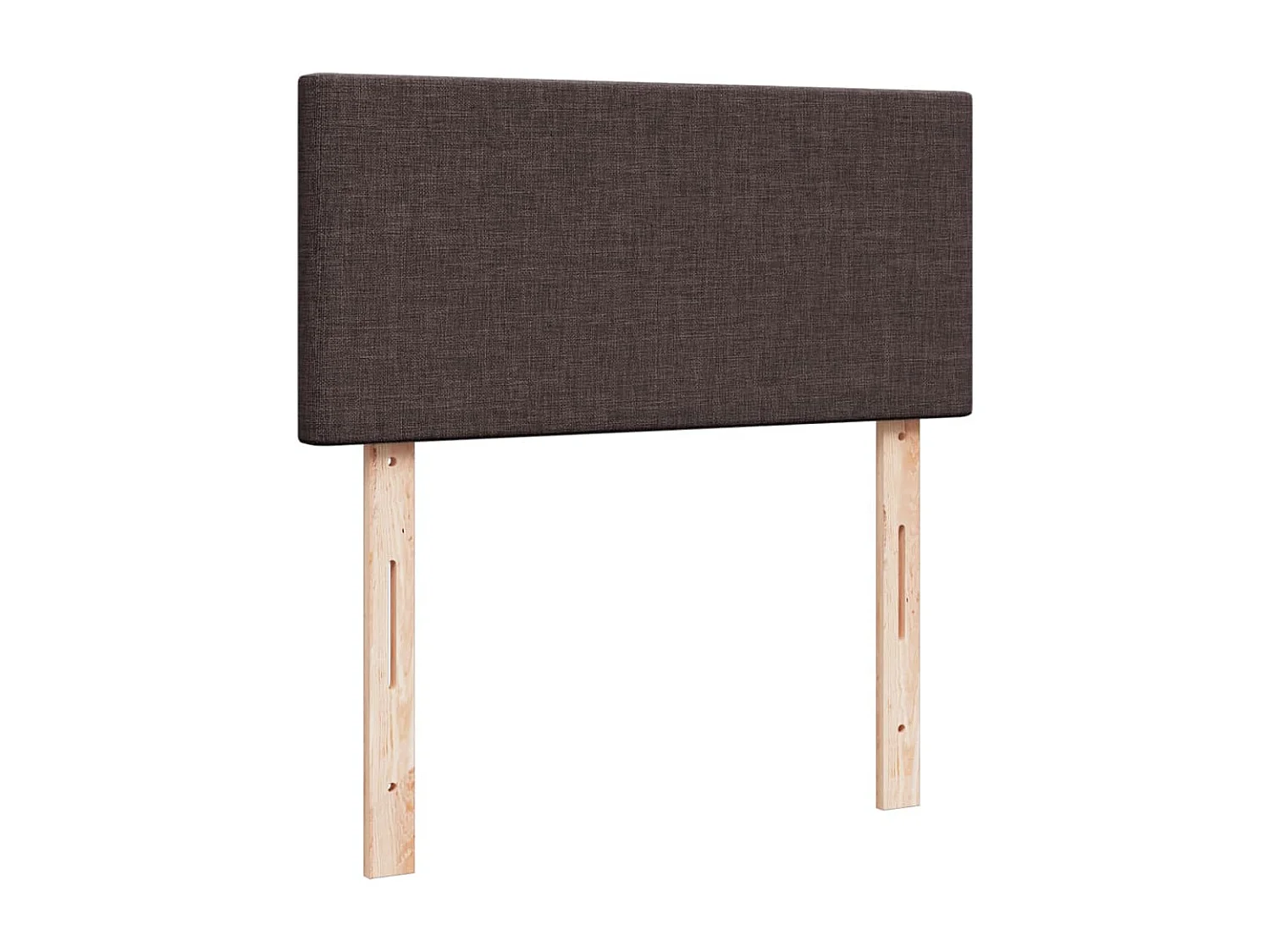Cama box spring con colchón tela marrón oscuro 90x200 cm