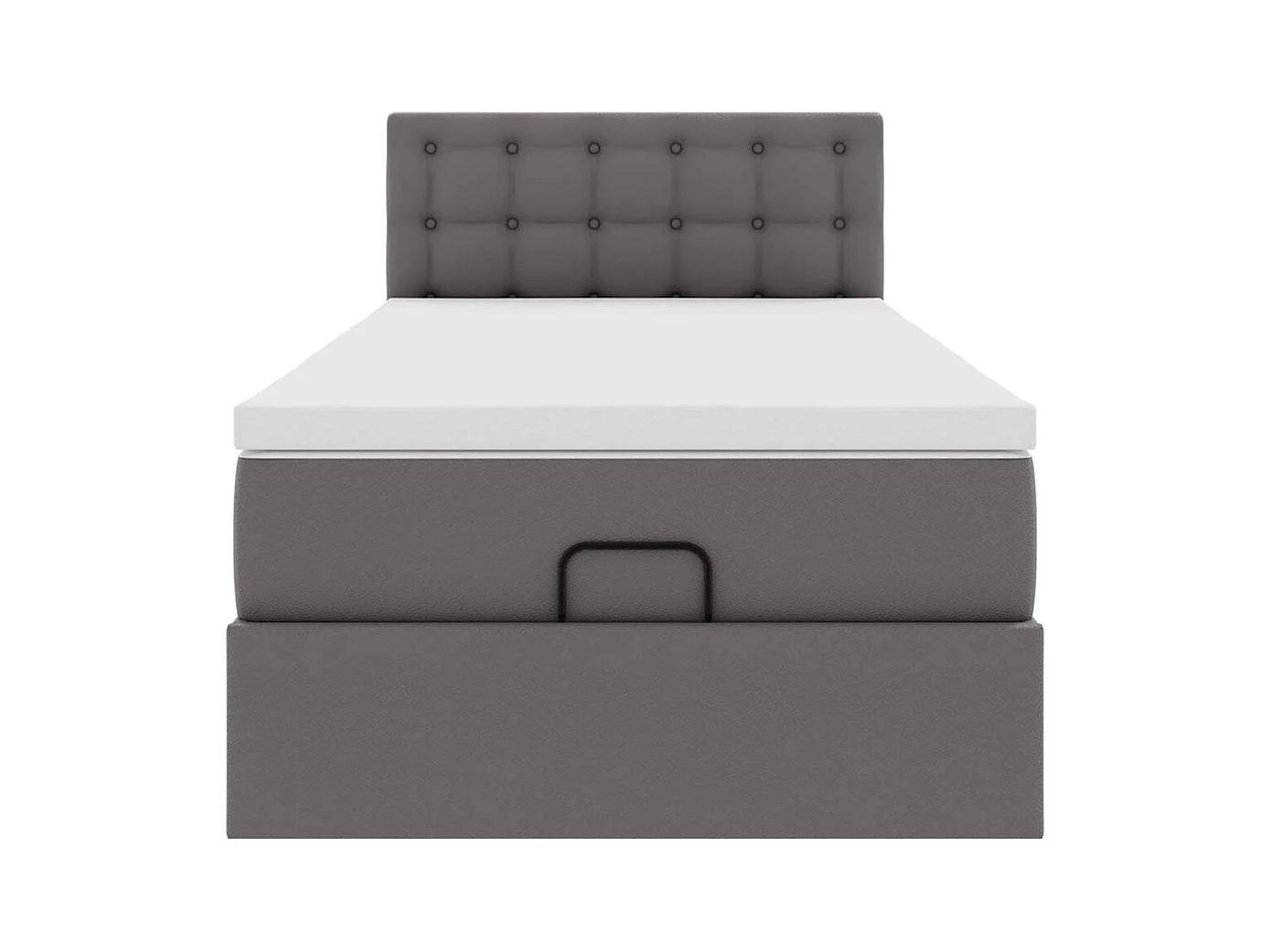 Ottoman-Bett mit Matratze Grau 100x200 cm Kunstleder