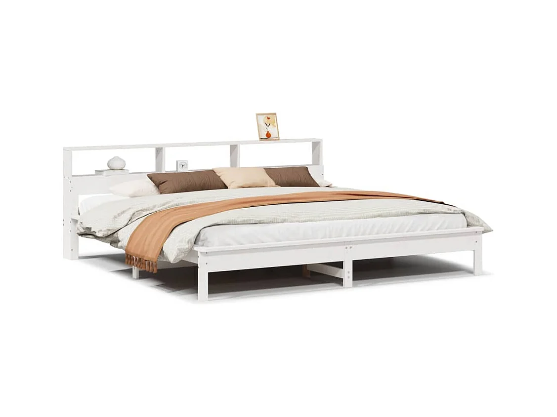 Letto senza Materasso Bianco 180x200 cm Legno Massello di Pino