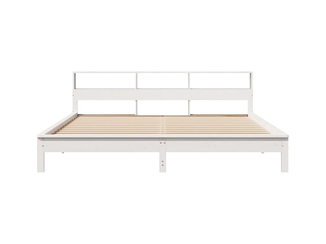 Letto senza Materasso Bianco 180x200 cm Legno Massello di Pino