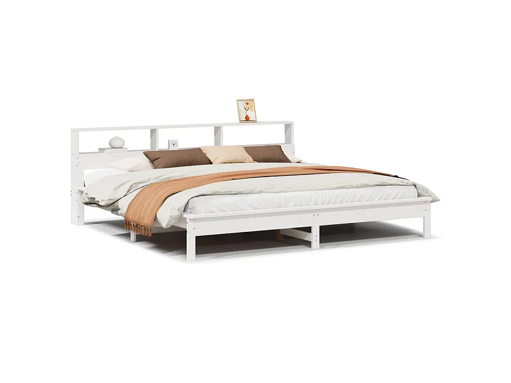 Bedframe zonder matras massief grenenhout wit 180x200 cm