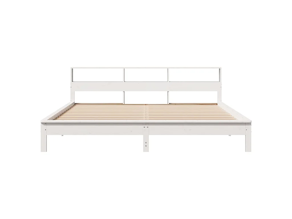 Bedframe zonder matras massief grenenhout wit 180x200 cm