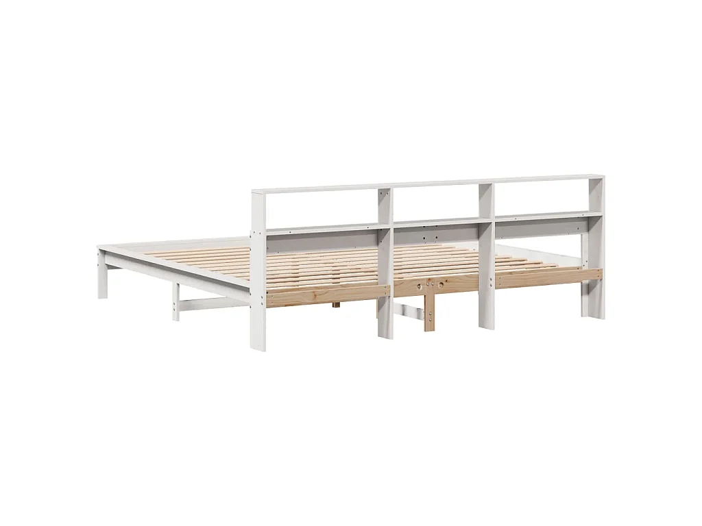 Bedframe zonder matras massief grenenhout wit 180x200 cm