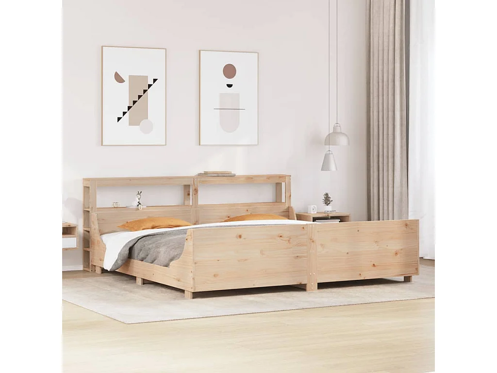 Letto senza Materasso 180x200 cm in Legno Massello di Pino