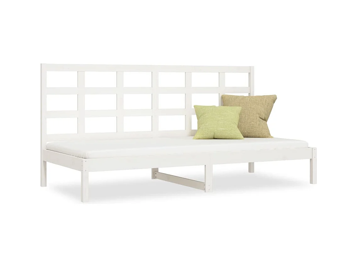 Tagesbett ohne Matratze Weiß 90x200 cm Massivholz Kiefer