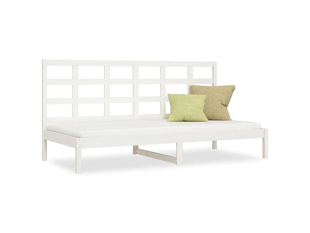 Lit de jour sans matelas blanc 90x200 cm bois de pin massif