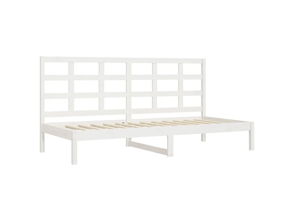 Lit de jour sans matelas blanc 90x200 cm bois de pin massif