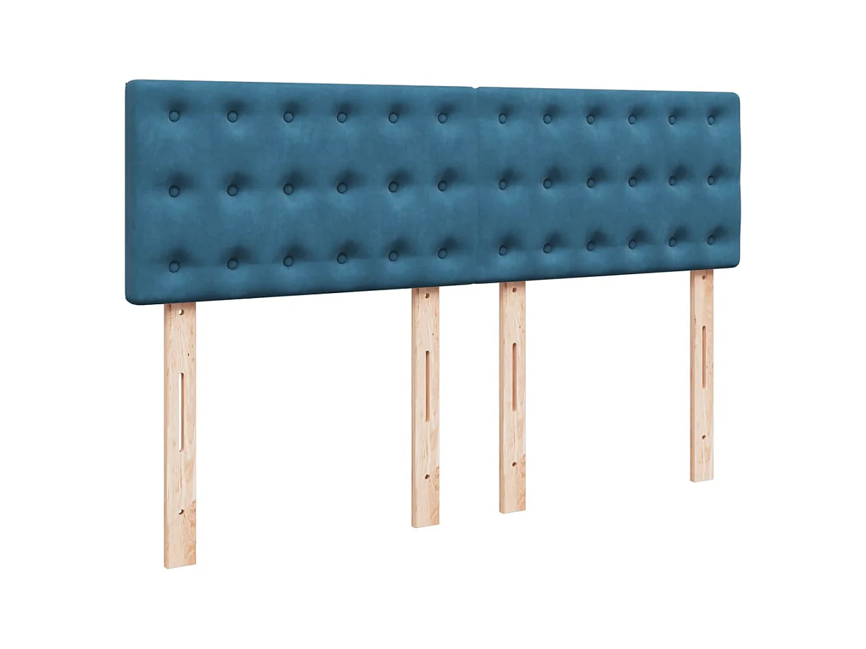 Giroletto a Molle con Materasso Blu 140x200 cm in Velluto