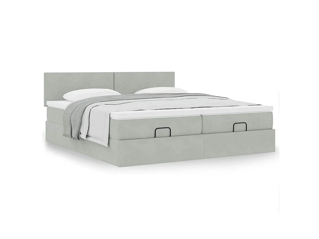 Struttura Letto Pouf con Materassi 180x200 cm Velluto