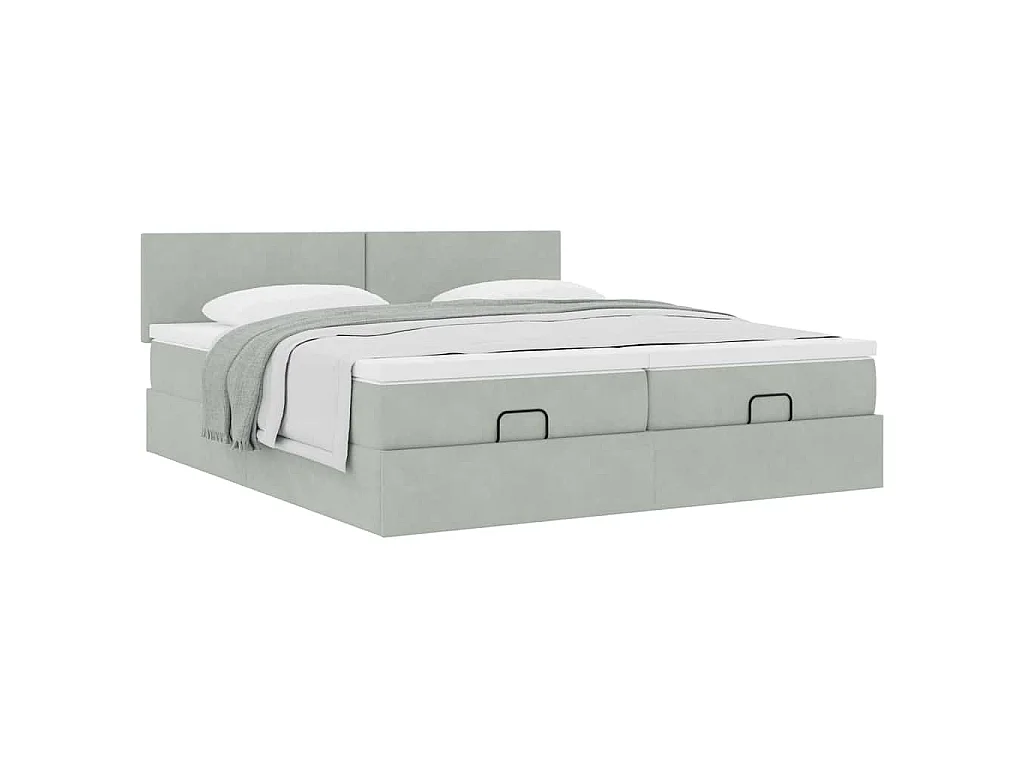 Struttura Letto Pouf con Materassi 180x200 cm Velluto