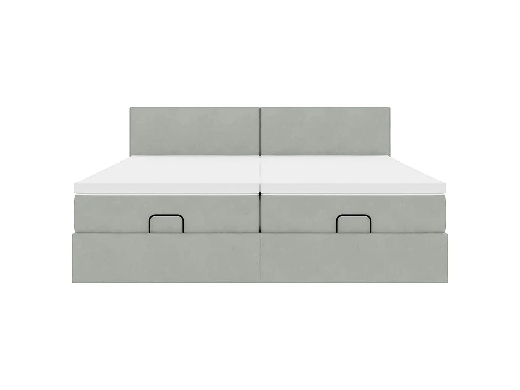 Struttura Letto Pouf con Materassi 180x200 cm Velluto
