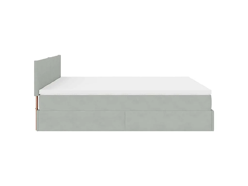 Struttura Letto Pouf con Materassi 180x200 cm Velluto