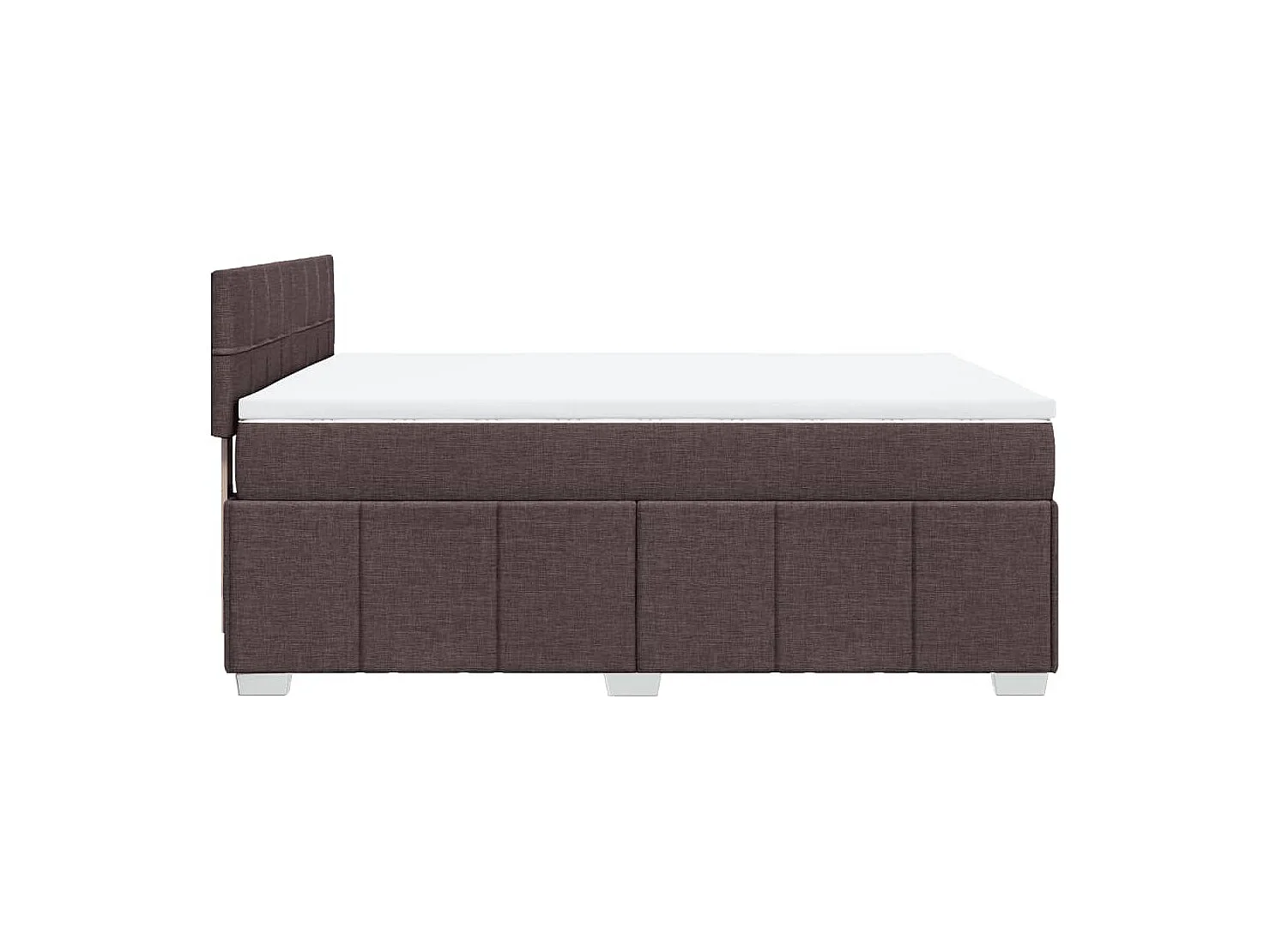 Cama com molas/colchão 140x190 cm tecido castanho-escuro