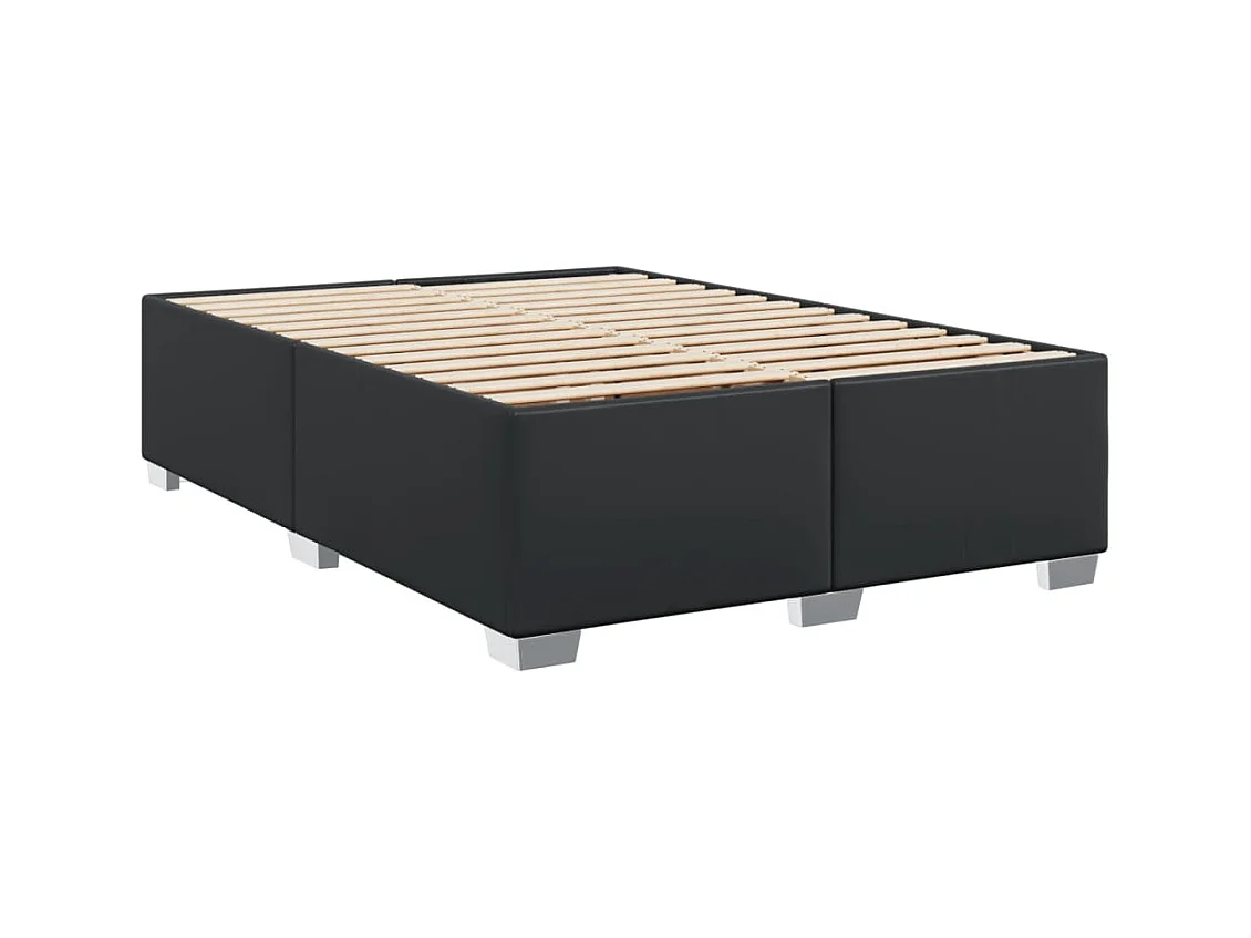 Giroletto a Molle con Materasso Nero 160x200 cm in Similpelle