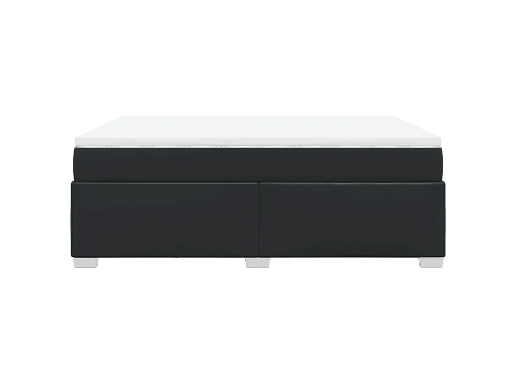 Boxspringbett mit Matratze Schwarz 160x200 cm Kunstleder