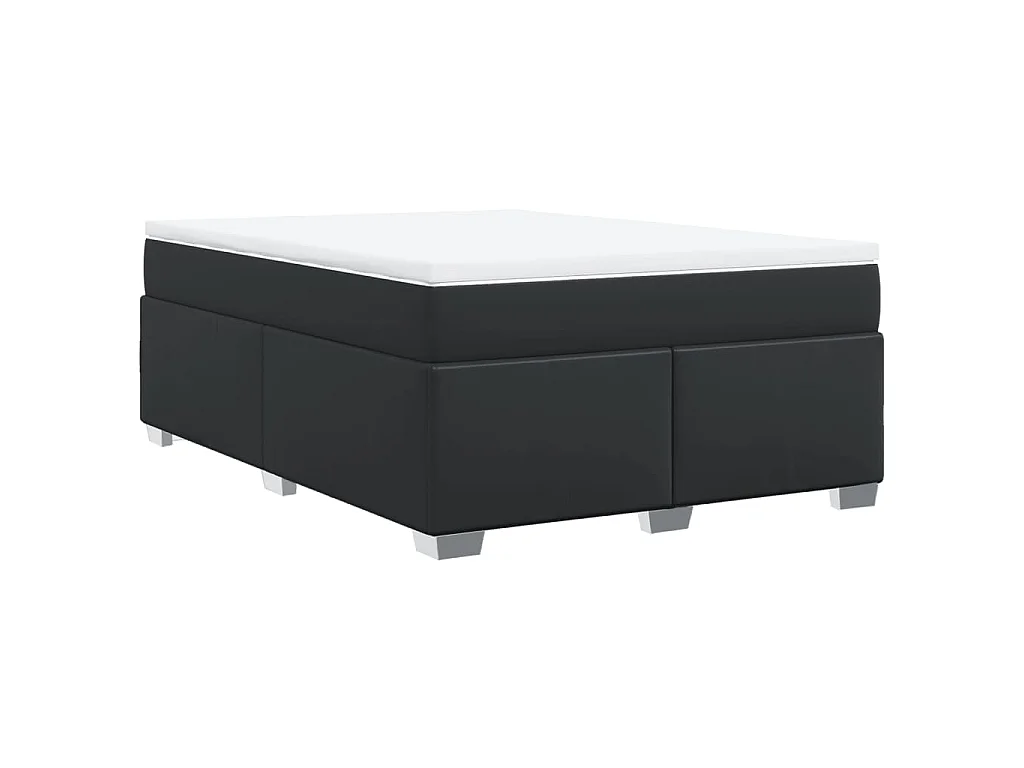 Boxspringbett mit Matratze Schwarz 160x200 cm Kunstleder