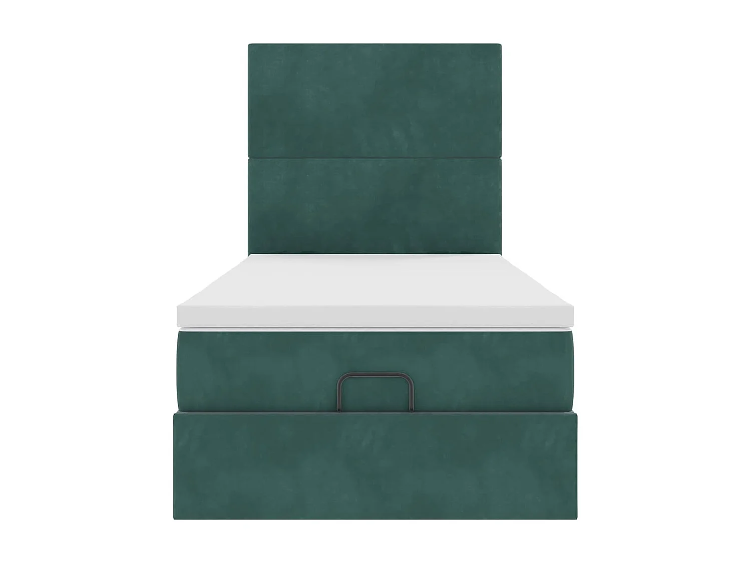 Estrutura de cama otomana  com colchões verde escuro Veludo