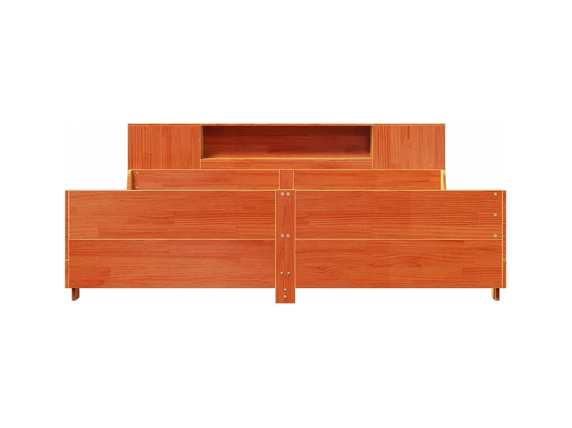 Cadre de lit sans matelas cire marron 180x200cm bois pin massif