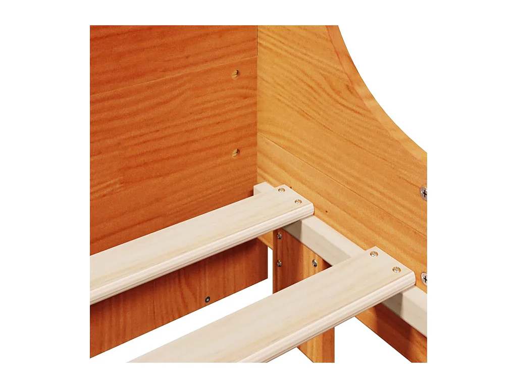 Cadre de lit sans matelas cire marron 180x200cm bois pin massif