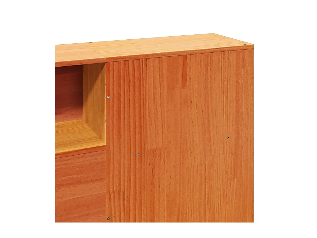 Cadre de lit sans matelas cire marron 180x200cm bois pin massif