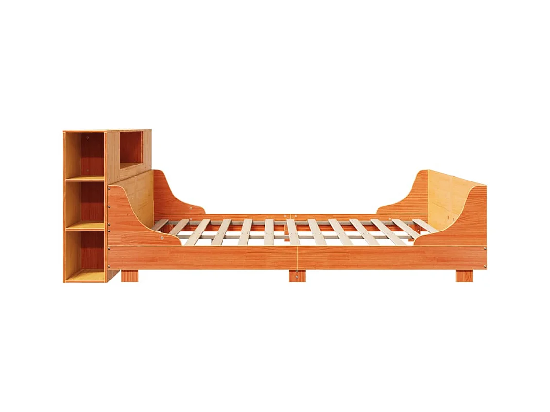 Cadre de lit sans matelas cire marron 180x200cm bois pin massif