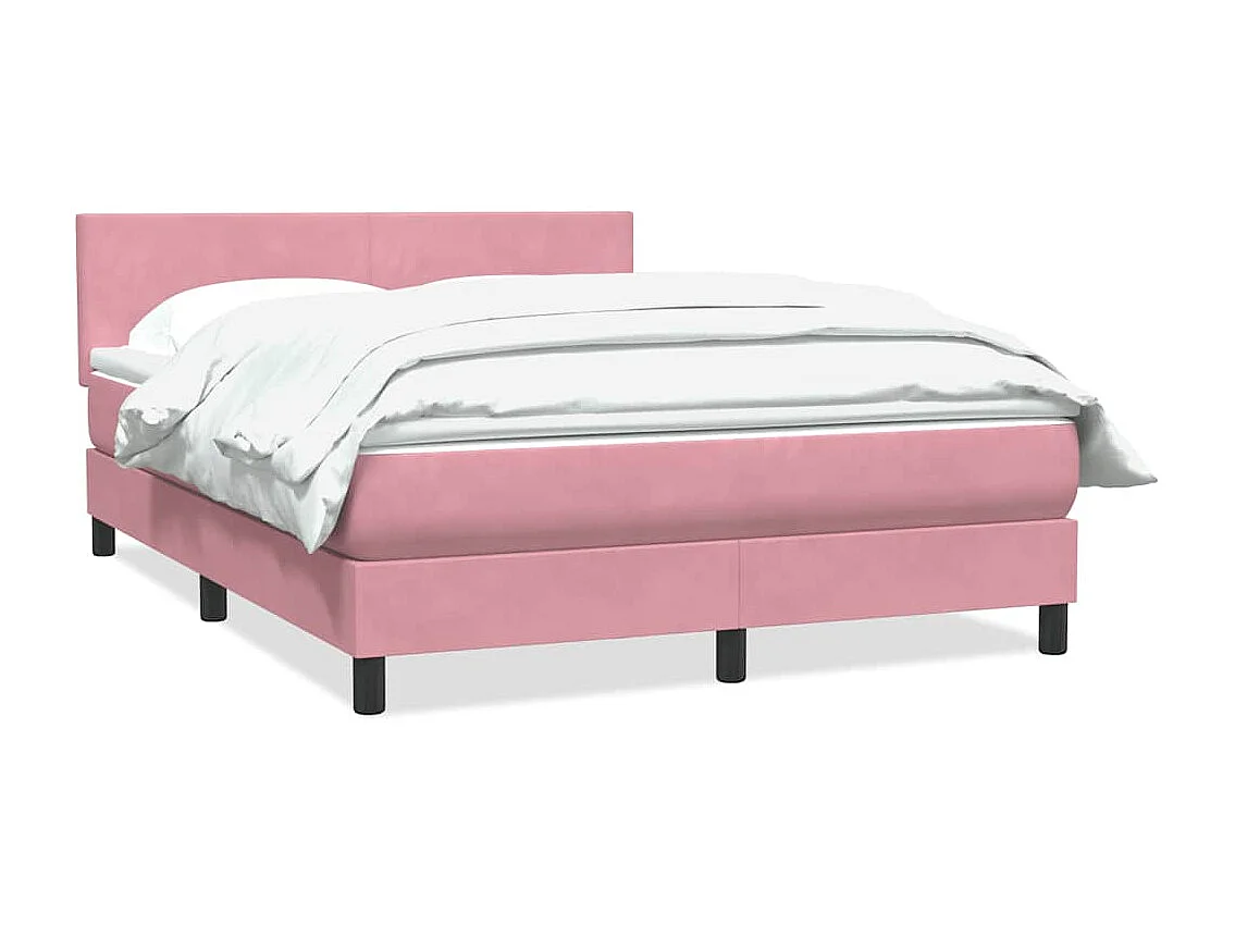 Boxspring met matras fluweel roze 160x210 cm