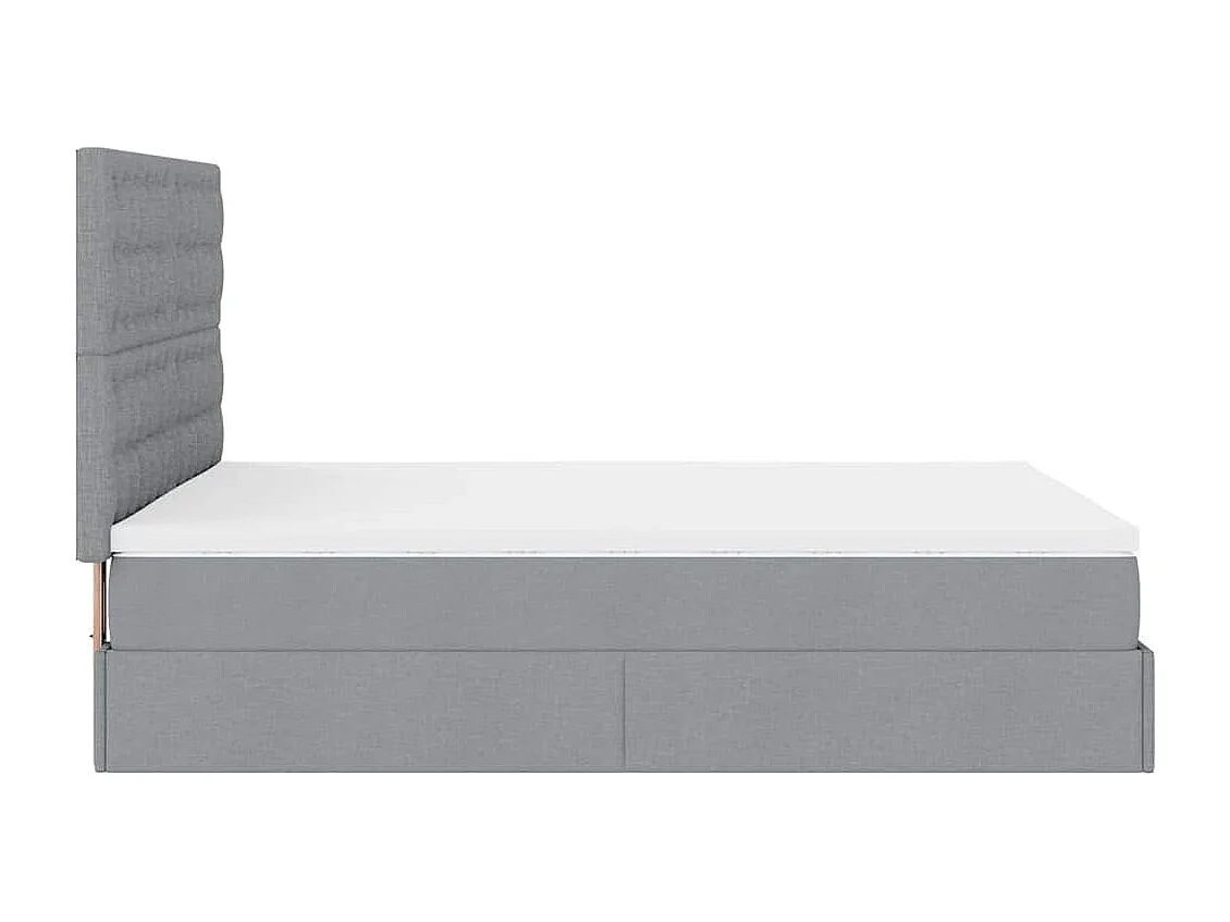 Struttura Letto Pouf con Materasso 140x190 cm in Tessuto