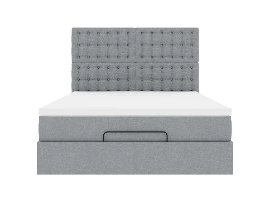 Ottoman bed met matras 140x190cm stof lichtgrijs
