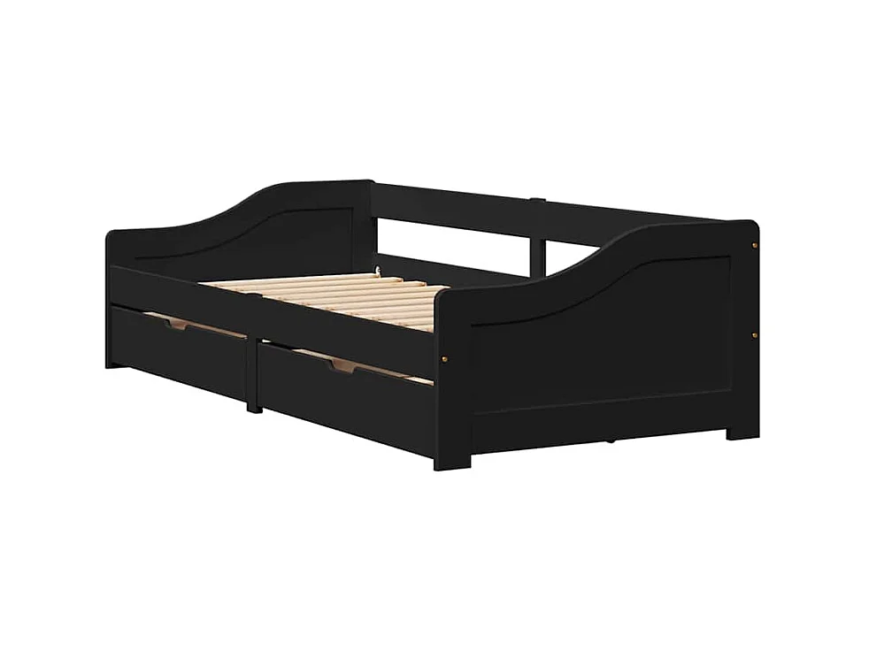 Lit de jour avec 2 tiroirs sans matelas IRUN noir 90x200 cm