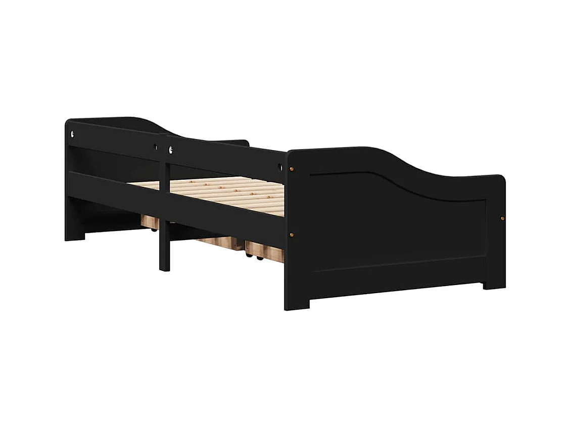 Lit de jour avec 2 tiroirs sans matelas IRUN noir 90x200 cm