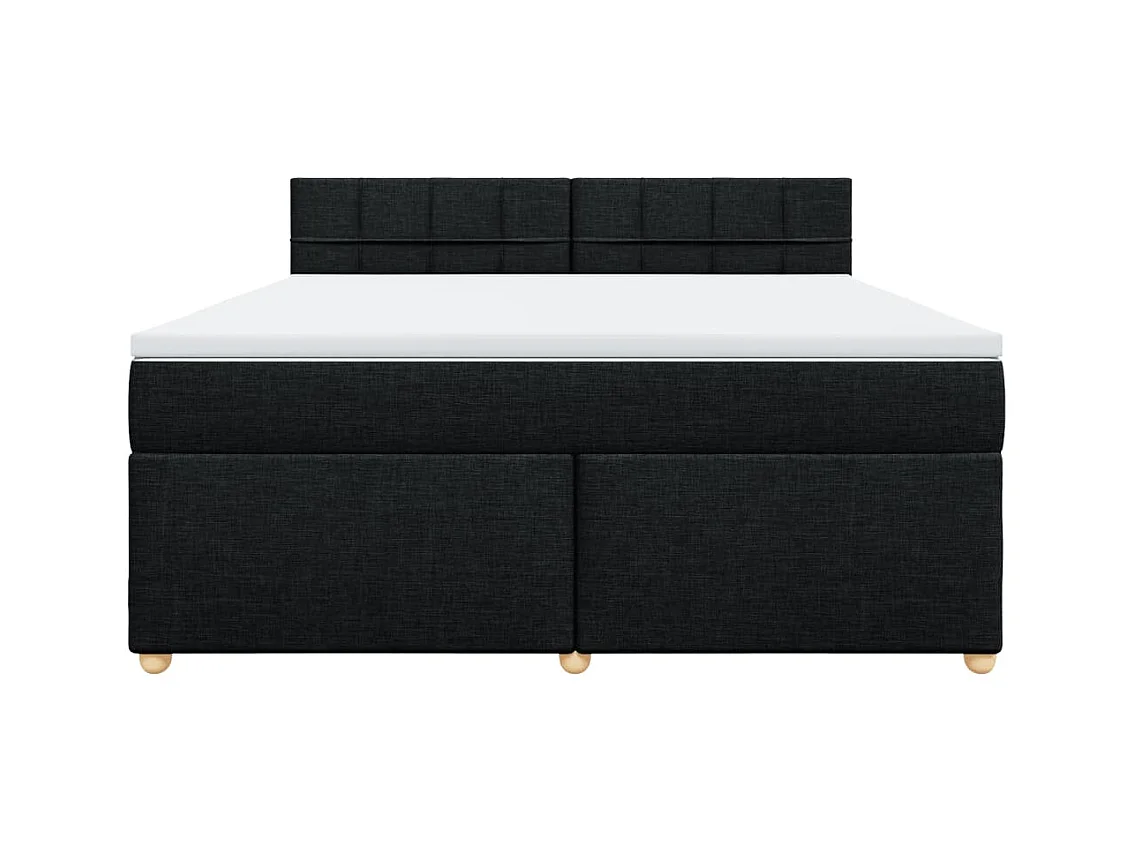 Sommier à lattes de lit avec matelas Noir 180x200 cm Tissu