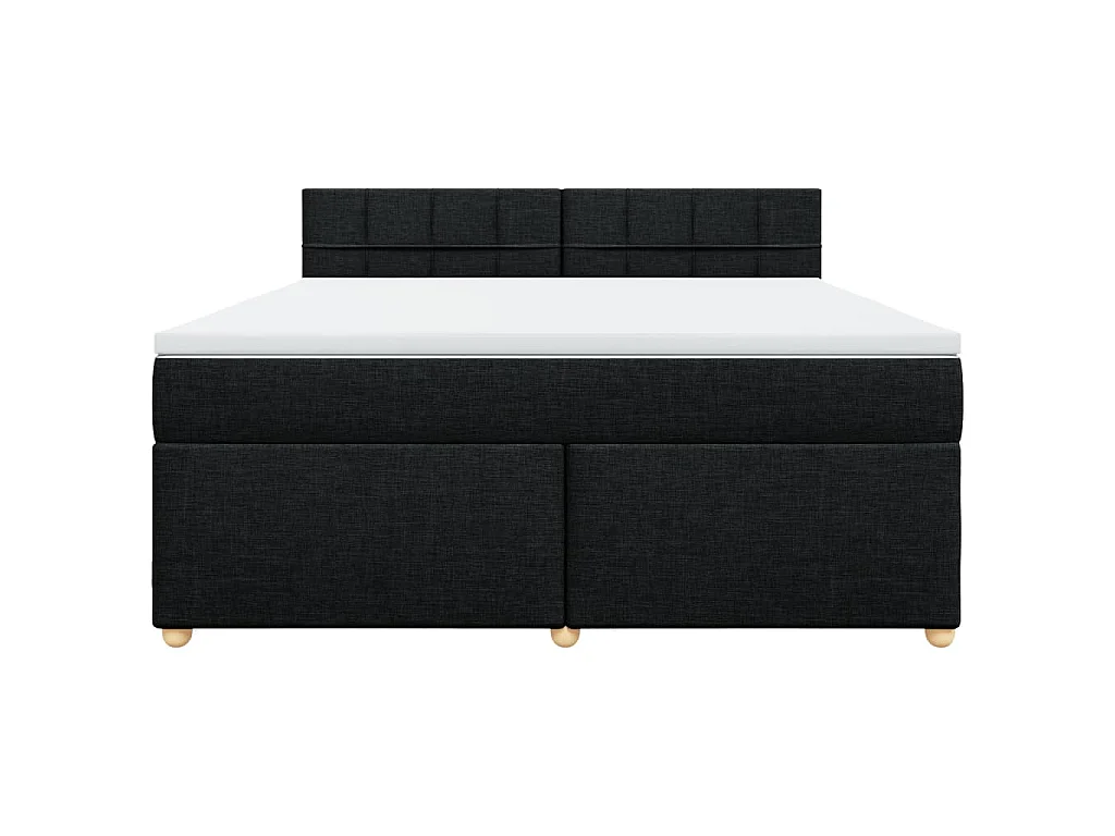 Giroletto a Molle con Materasso Nero 180x200 cm in Tessuto