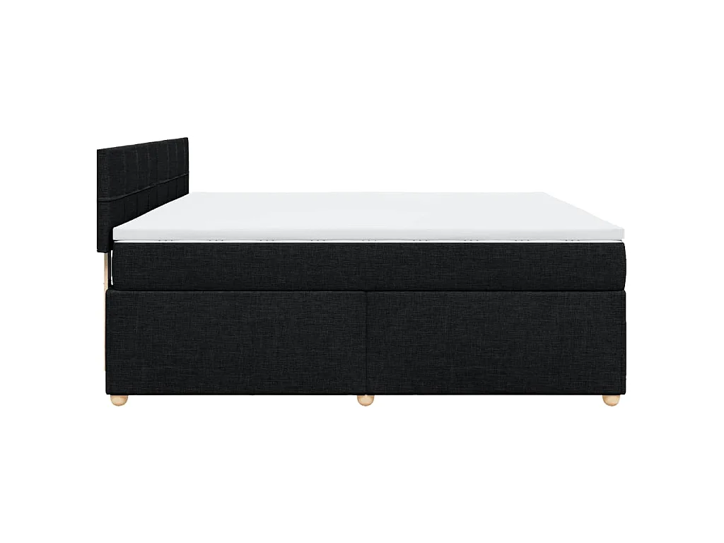 Giroletto a Molle con Materasso Nero 180x200 cm in Tessuto