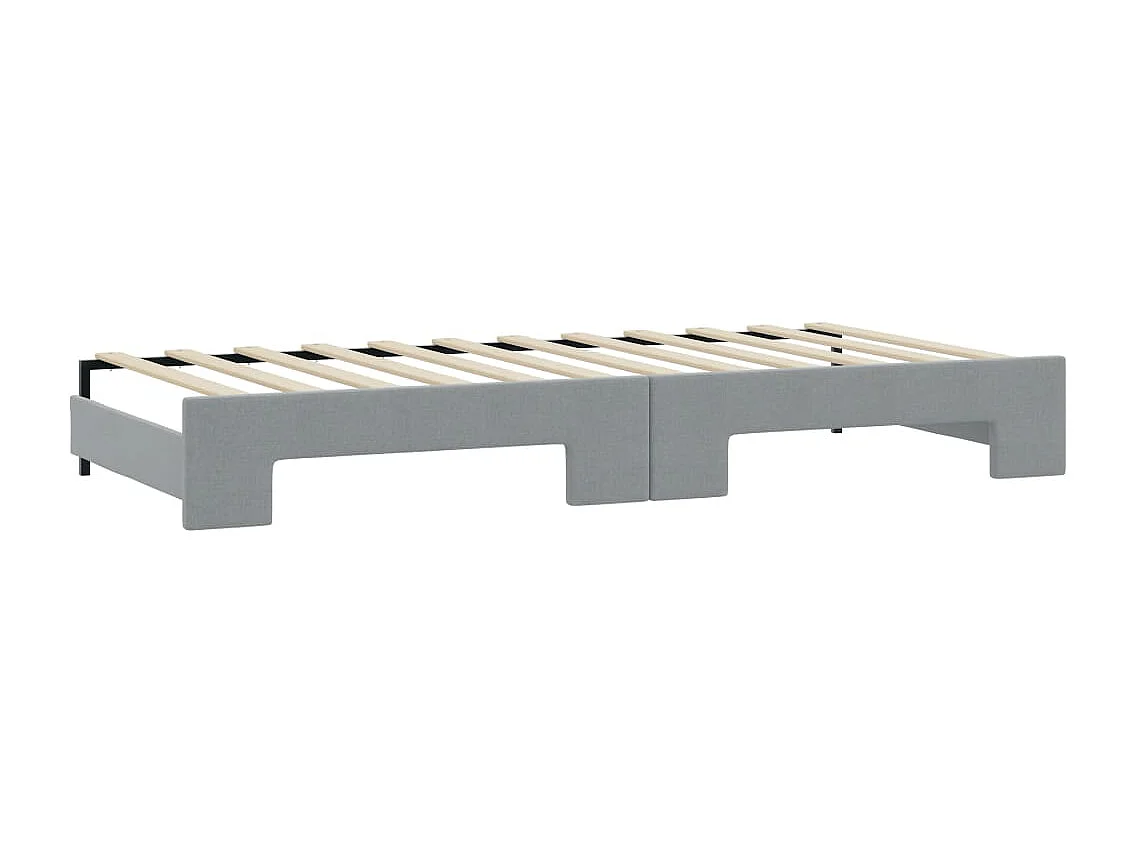 Tagesbett Ausziehbar mit Schubladen Hellgrau 100x200 cm Stoff