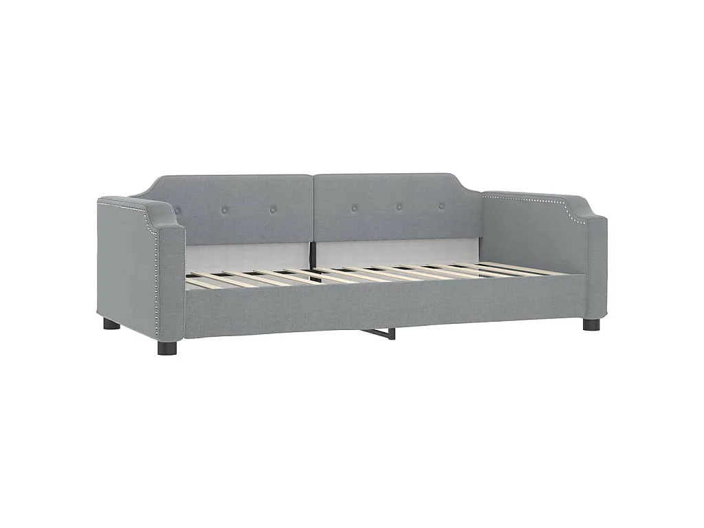Divano Letto Estraibile Cassetti Grigio Chiaro 100x200 Tessuto