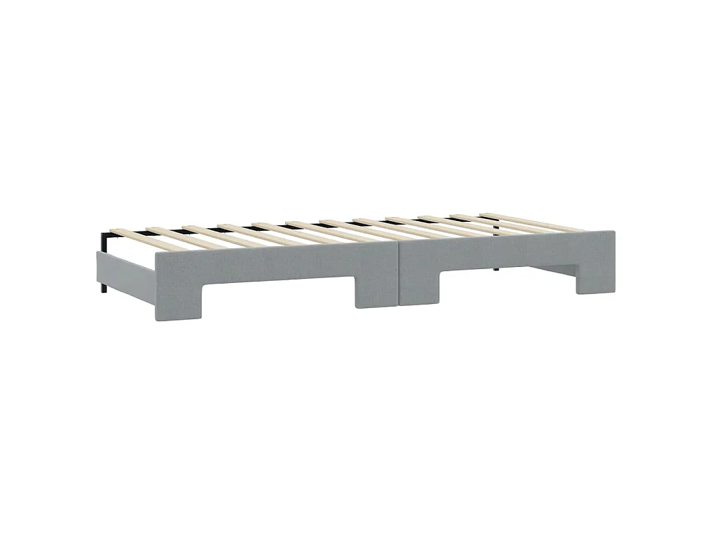 Divano Letto Estraibile Cassetti Grigio Chiaro 100x200 Tessuto