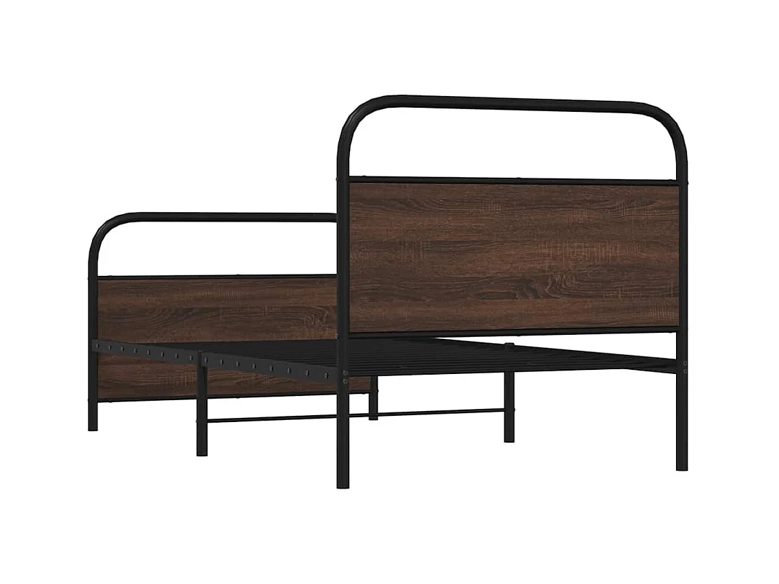 Bettgestell ohne Matratze 100x200 cm Braun Eichen-Optik
