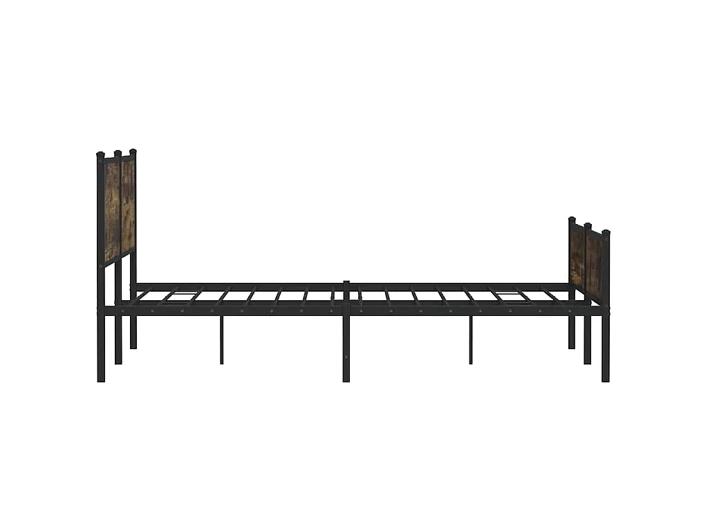 Cadre de lit en métal sans matelas chêne fumé 180x200 cm