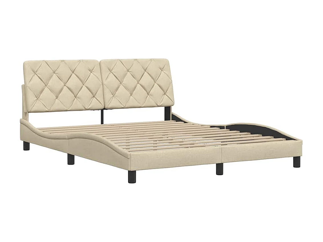 Giroletto senza Materasso Crema 160x200 cm in Tessuto