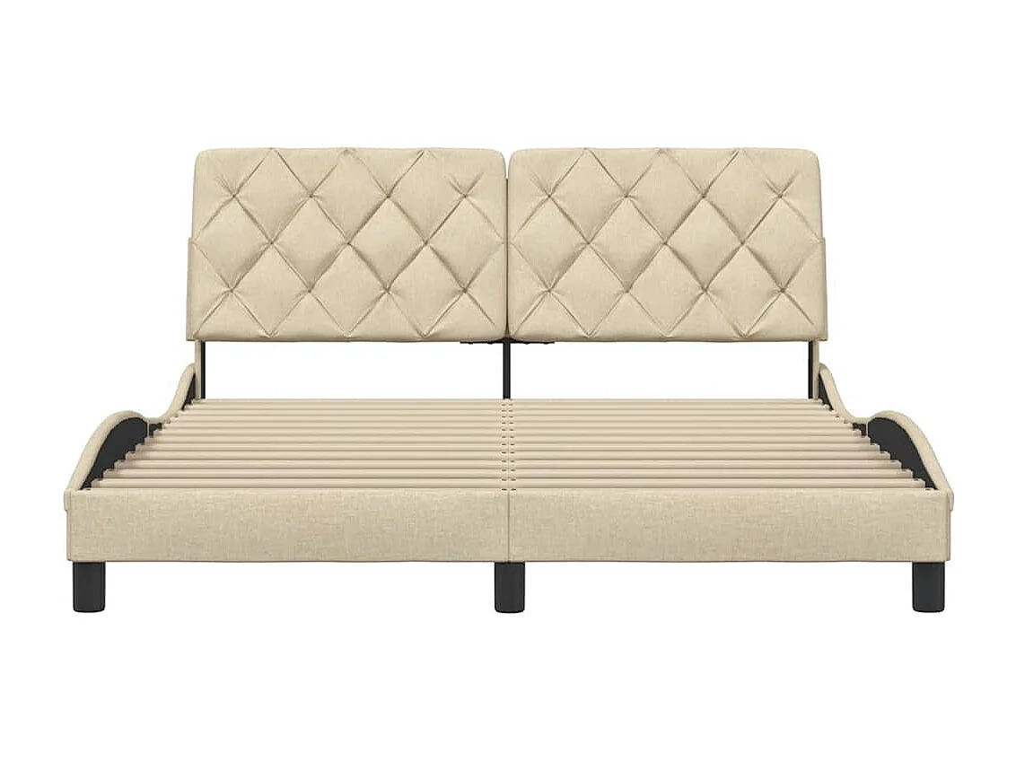 Giroletto senza Materasso Crema 160x200 cm in Tessuto